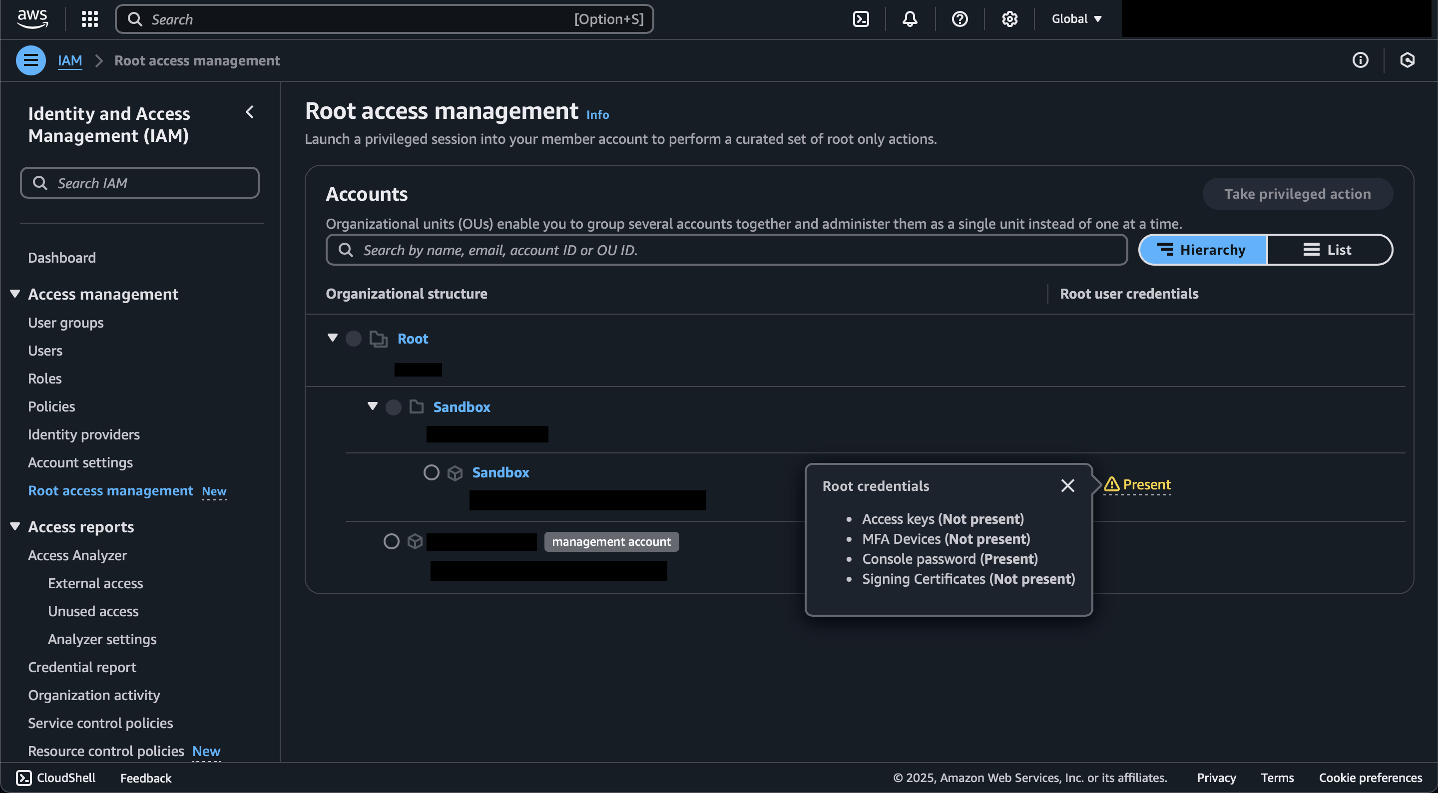 Check Root user credentials