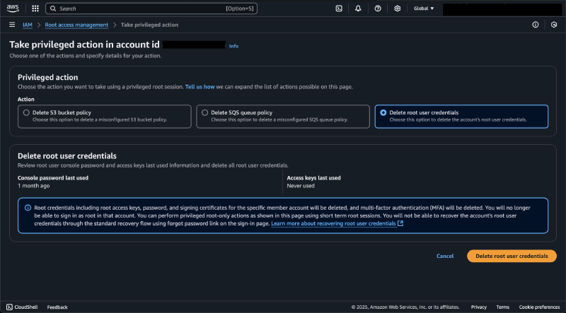 Check Root user credentials